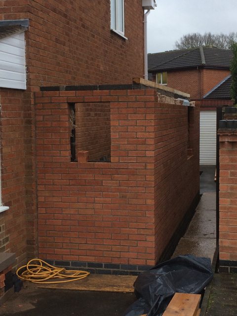 side of house extension build