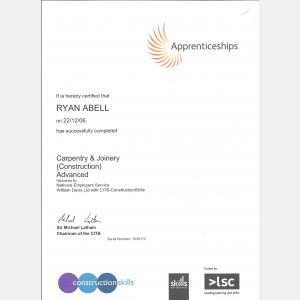 Carpentry Apprenticeship Certificate