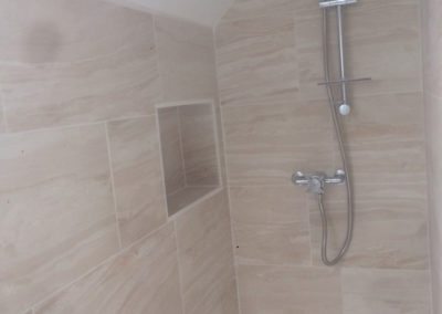 Cupboard converted to shower room
