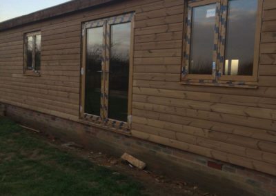 Front of new built timber house