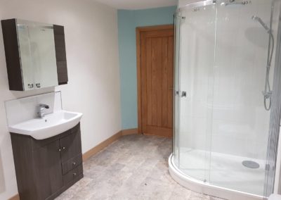 New bathroom shower installation build