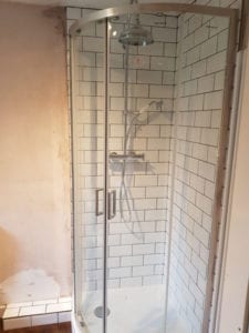 installing new walk in shower