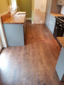 Wooden floorboards kitchen