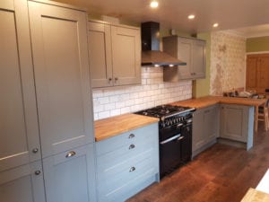 new grey wooden kitchen fitting