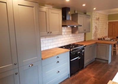 new grey wooden kitchen fitting