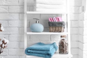 Small bathroom with storage